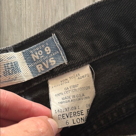 Vintage High Waisted Black Denim Women's Shorts - Picture 3 of 4